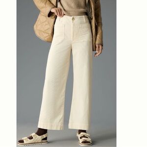 Maeve By Anthropologie The Colette Cropped Wide Leg Corduroy Pants Size 32